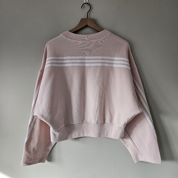 Adidas x Manchester United Baby Pink Future Icon Three Stripes Sweatshirt - Picture 8 of 13